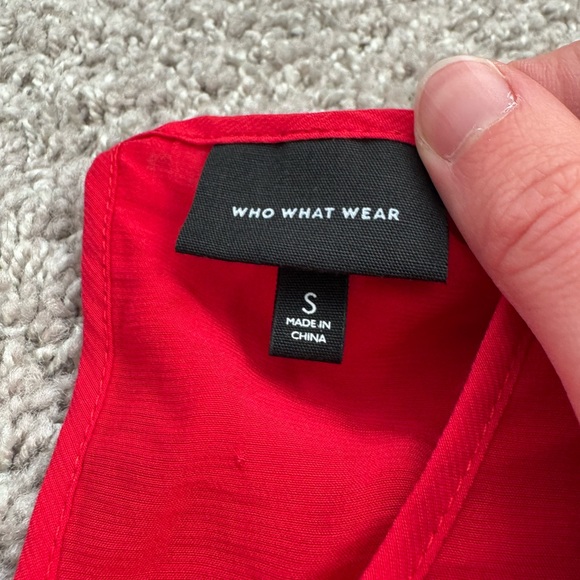 Who What Wear Red Flutter Sleeve Babydoll Red Dress - Picture 8 of 9